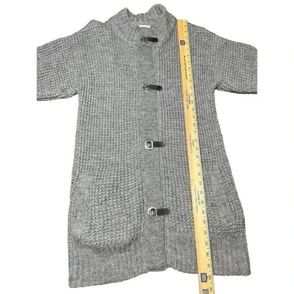 Womens Michael Kors Gray Metal Toggle Cardigan Sweater Wool Blend Size M EUC - Picture 8 of 13